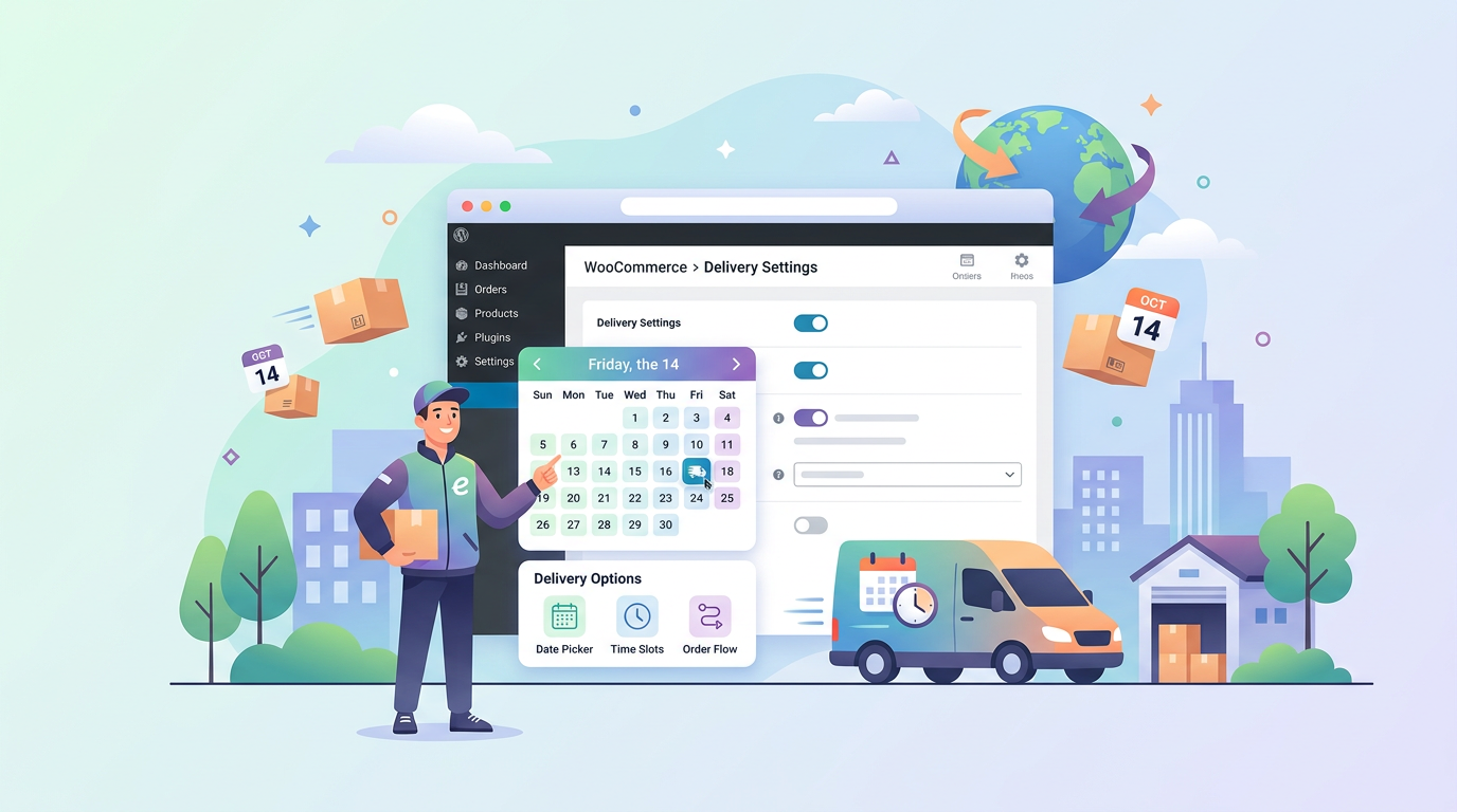 A WooCommerce store manager reviewing delivery date and timeslot selections on the checkout page